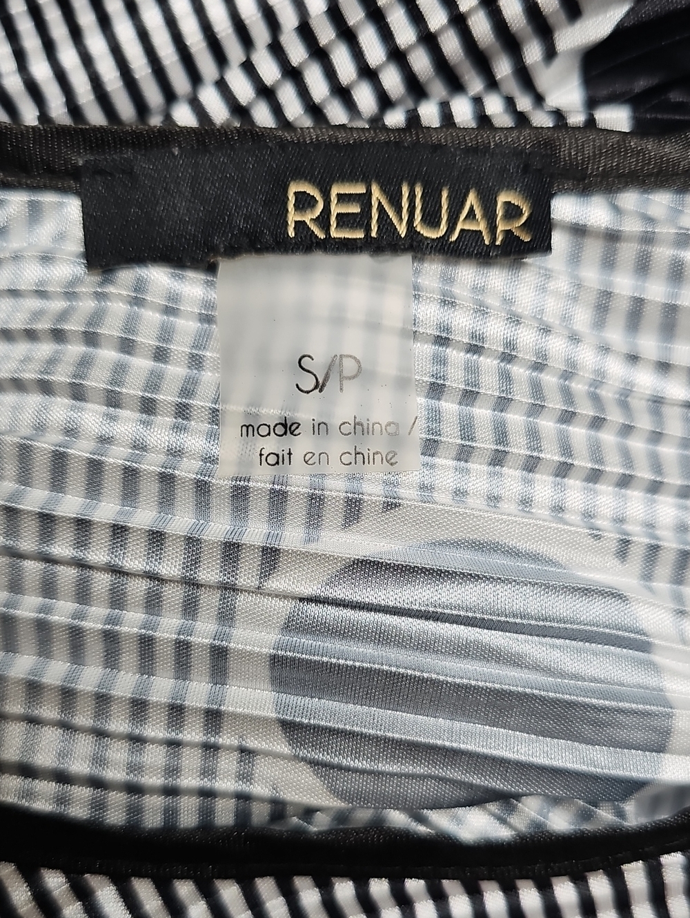 Renuar Black & White Polka Dot Ruffle Sleeve Top - Picture 6 of 7